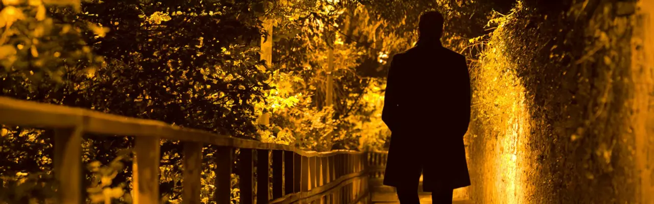 Luca Ambrosi walking in the night